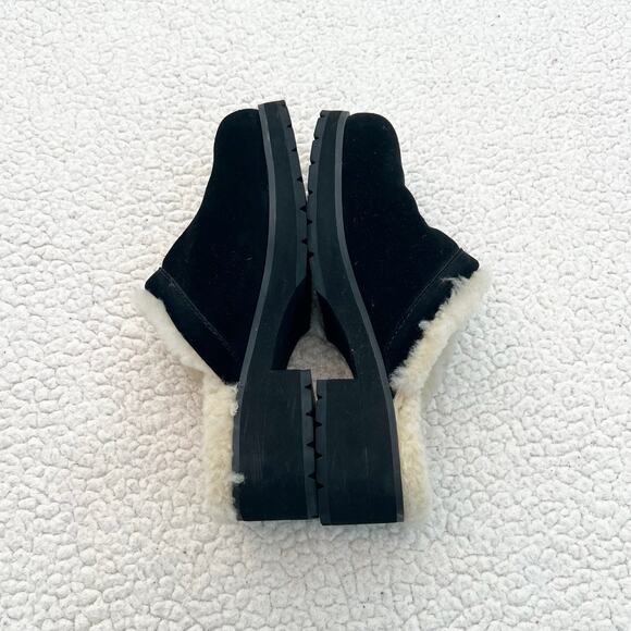 Ugg Black Solvang Suede Shearling Clogs - Picture 6 of 6